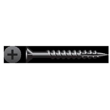 Wood Screw, #8, 1-5/8 In, Black Oxide Flat Head Phillips Drive